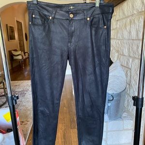 7 for All Mankind Shiny Black Skinny Jeans